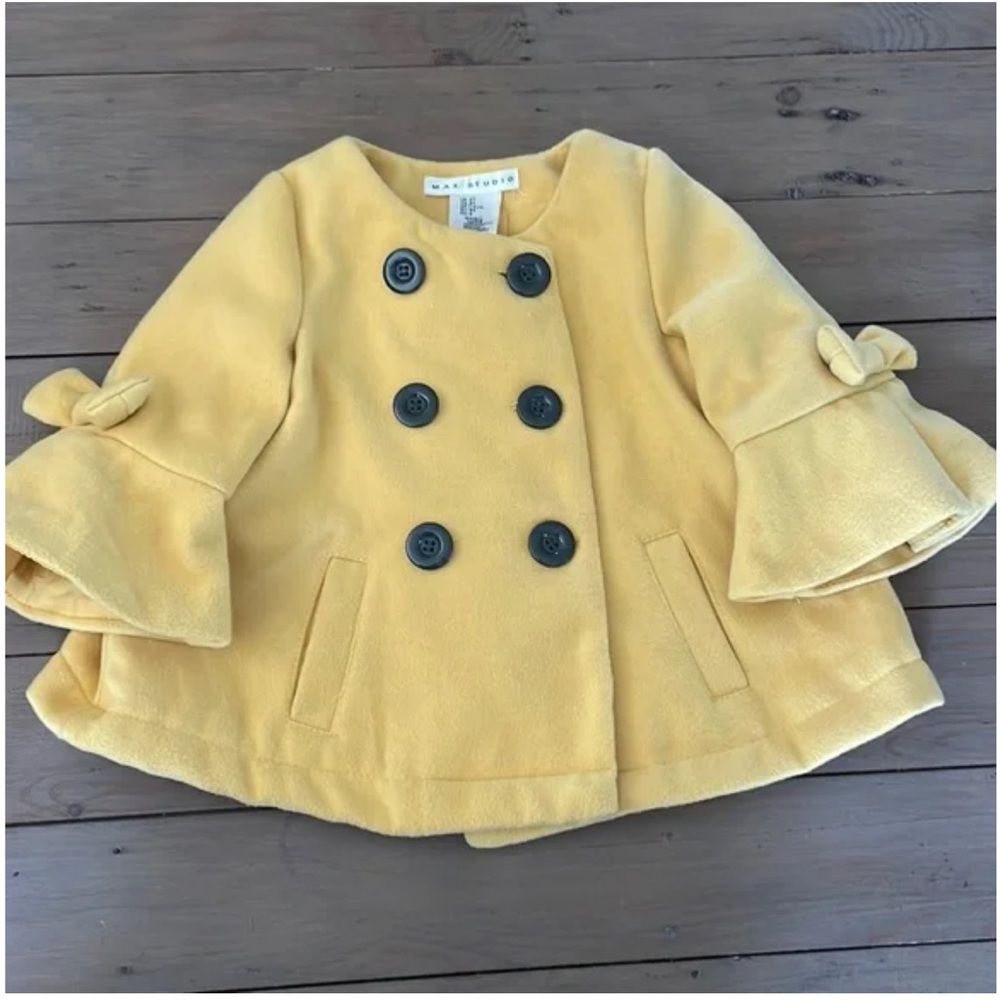 Max Studio Girl’s Mustard Pea Coat 2T